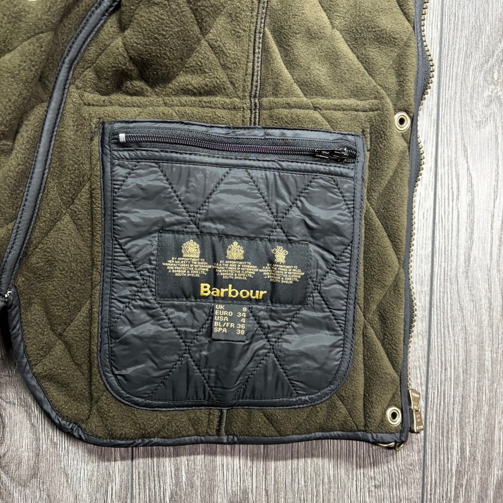 Barbour Wray Gilet Black Quilted Fleece Lined Vest LGI0017 Women US 4 UK 8 - Picture 5 of 11